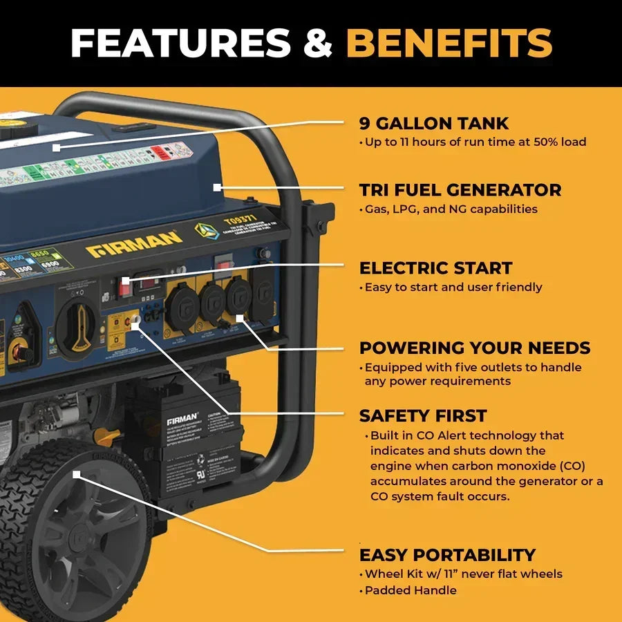 Firman 11600W Tri Fuel Portable Generator