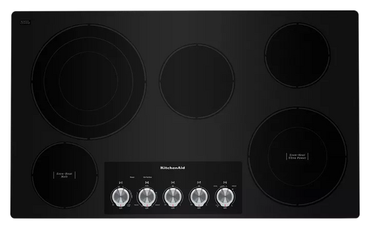 KitchenAid 36″ Electric Cooktop with 5 Elements and Knob Controls